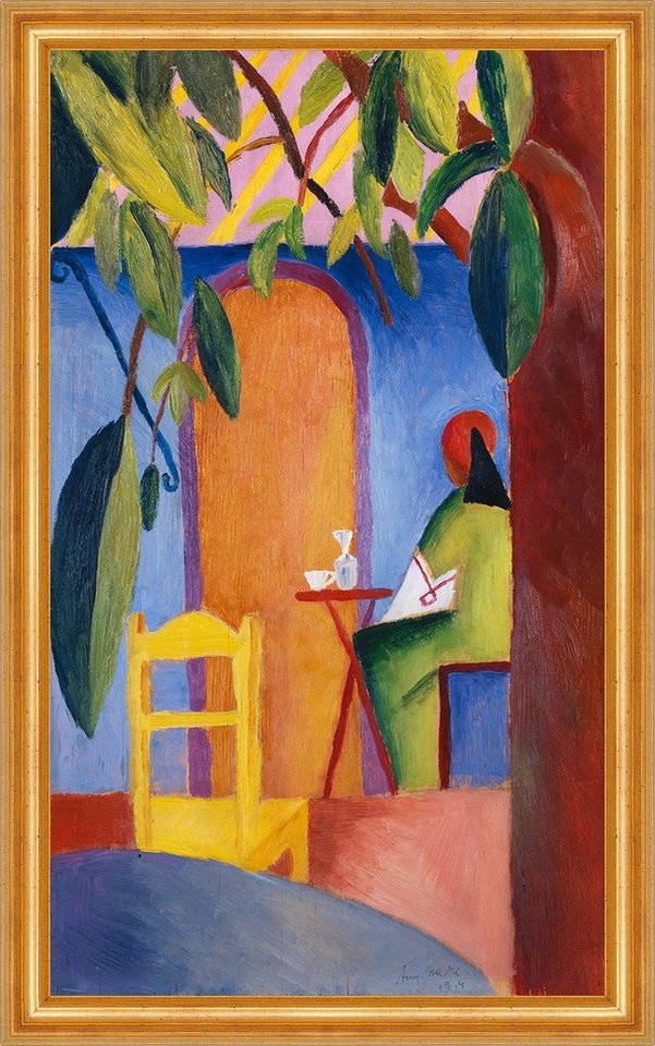 Kunstdruck Türkisches Cafe August Macke Stühle Tisch Bäume Tür Abstrakt B A3 0106, (1 St) von OTTO