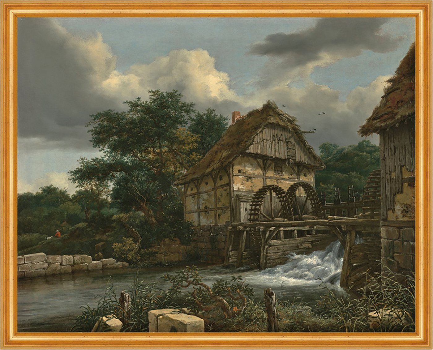 Kunstdruck Two Watermills and an Open Sluice Jacob Isaacksz. van Ruisdael Mühle B, (1 St) von OTTO