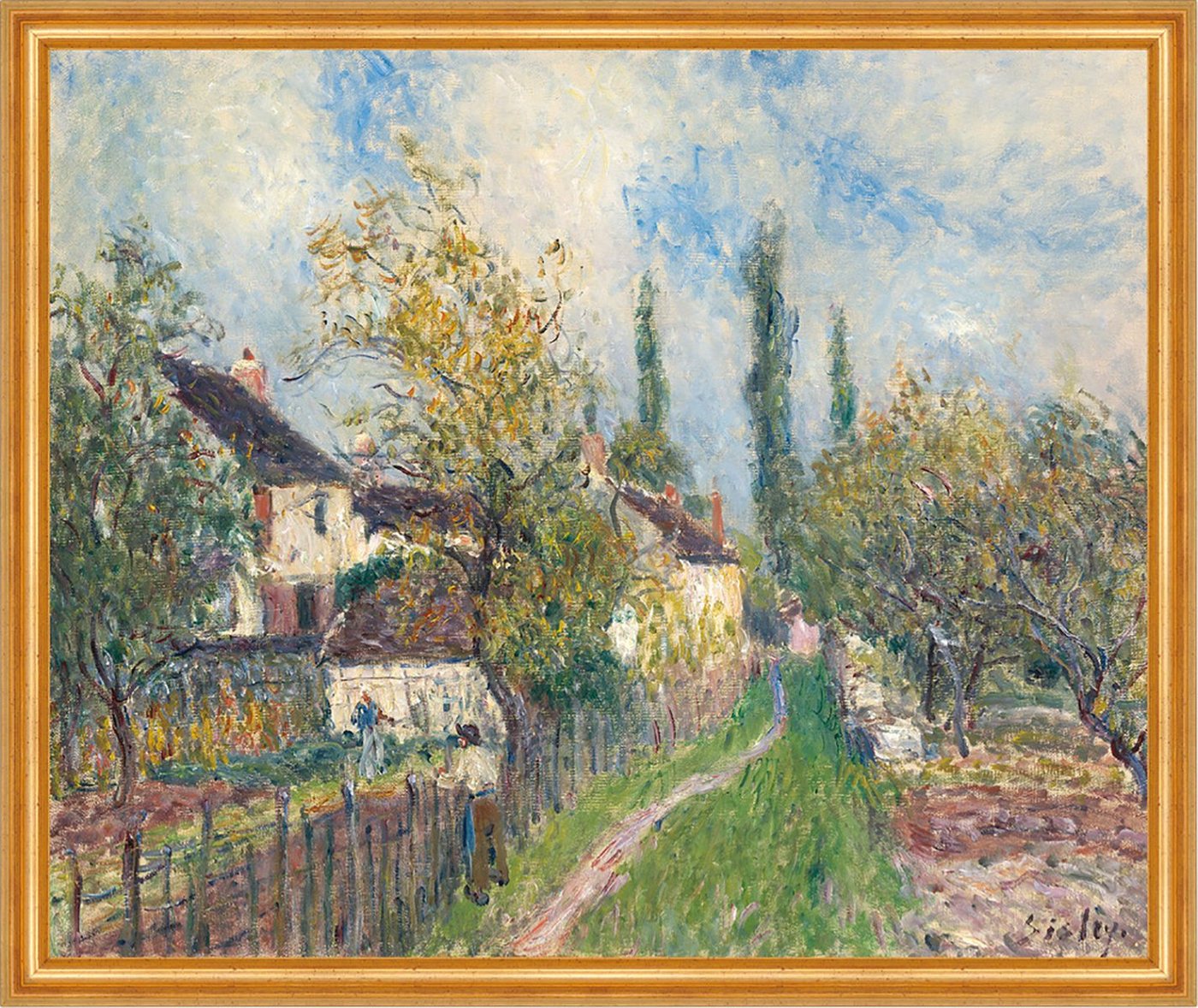 Kunstdruck Un sentier aux Sablons Alfred Sisley Frankreich Landschaft Dorf Zaun B, (1 St) von OTTO