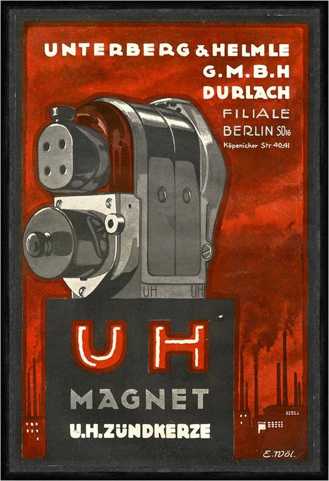 Kunstdruck Unterberg & Helmle Durlach UH Magnet Zündkerzen Plakat Braunbeck Faks_, (1 St) von OTTO