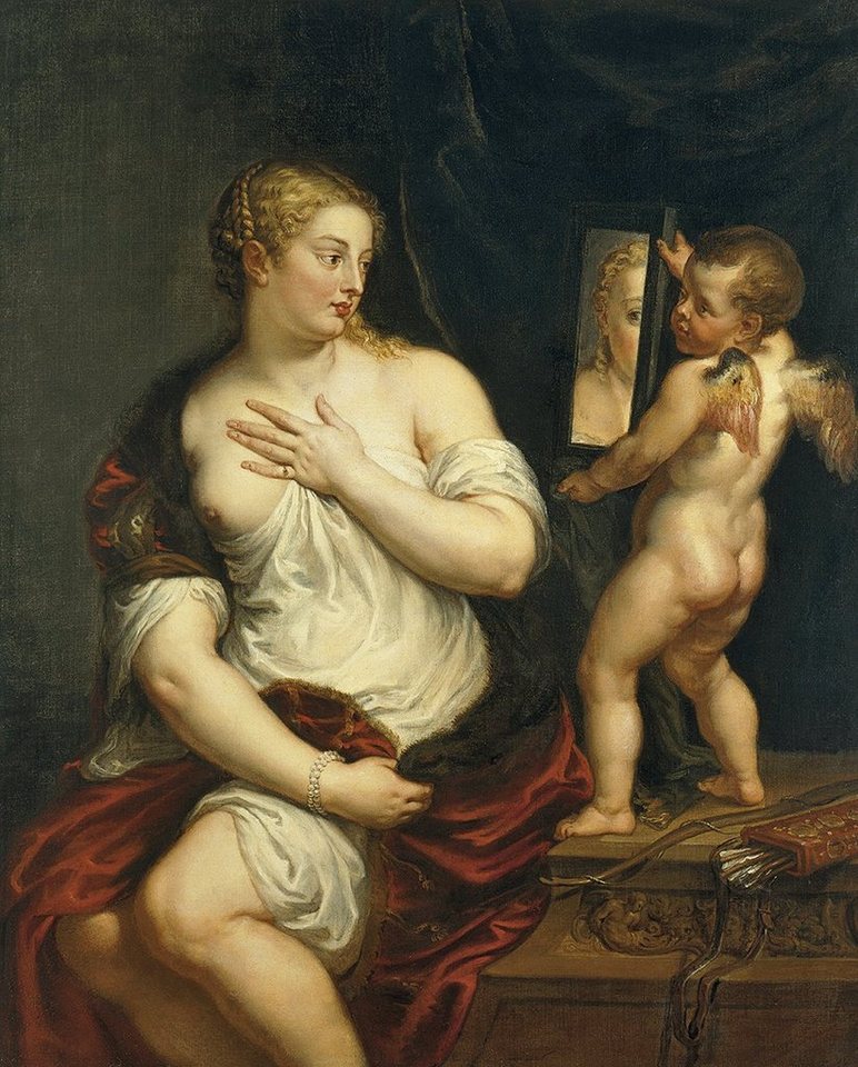 Kunstdruck Venus and Cupid Peter Paul Rubens Engel Götter Mythologie Spiegel B A3, (1 St) von OTTO