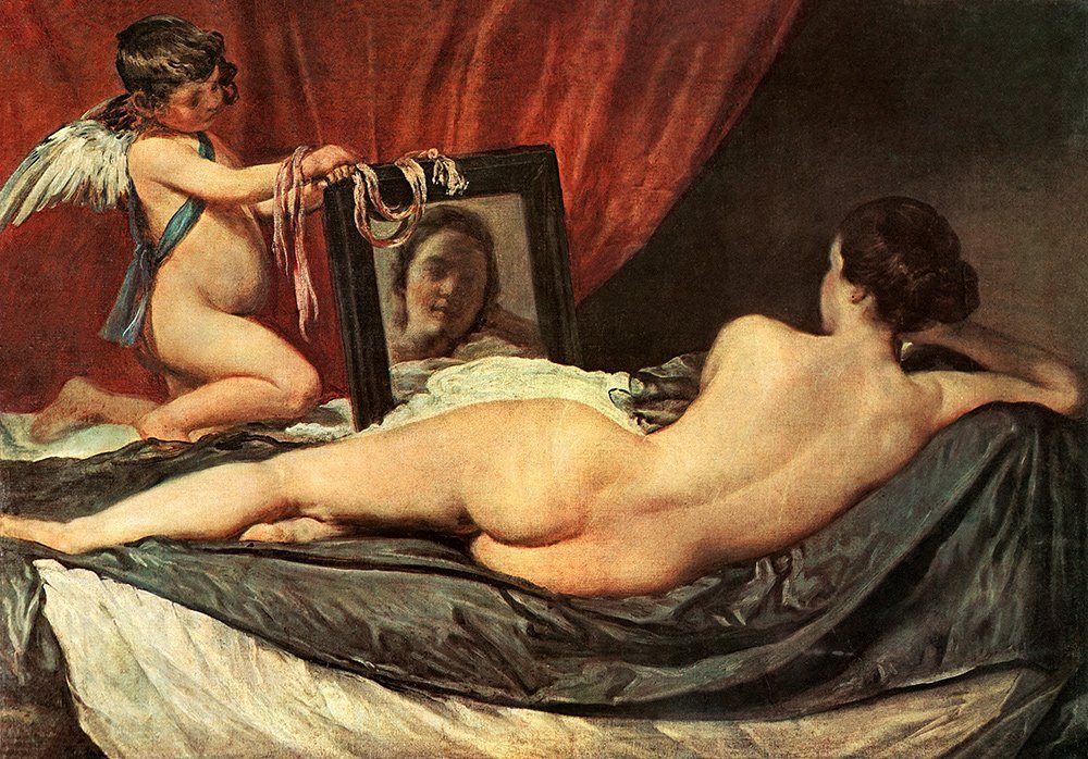 Kunstdruck Venus mit dem Spiegel Diego Velazquez Akt Frau Bett nackt H A3 0424, (1 St) von OTTO