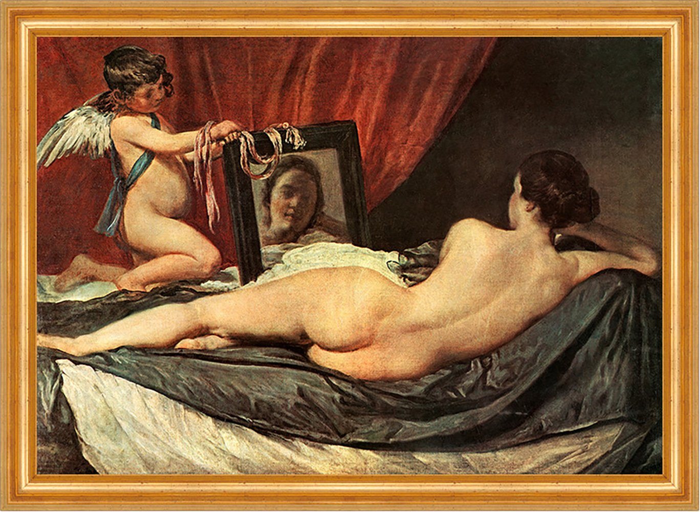 Kunstdruck Venus mit dem Spiegel Diego Velazquez Akt Frau Bett nackt H A3 0424 Ge, (1 St) von OTTO