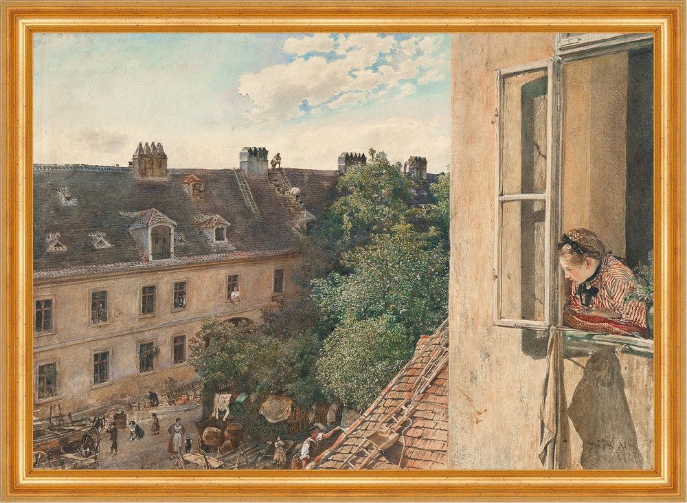 BillerAntik Kunstdruck View of the Alservorstadt Rudolf von Alt Städte Fenster Dächer B A3 03, (1 St) von BillerAntik
