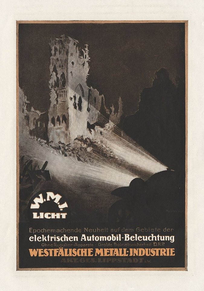 Kunstdruck W.M.I. Licht elektrische Automobil-Beleuchtung Plakat Braunbeck Motor, (1 St) von OTTO