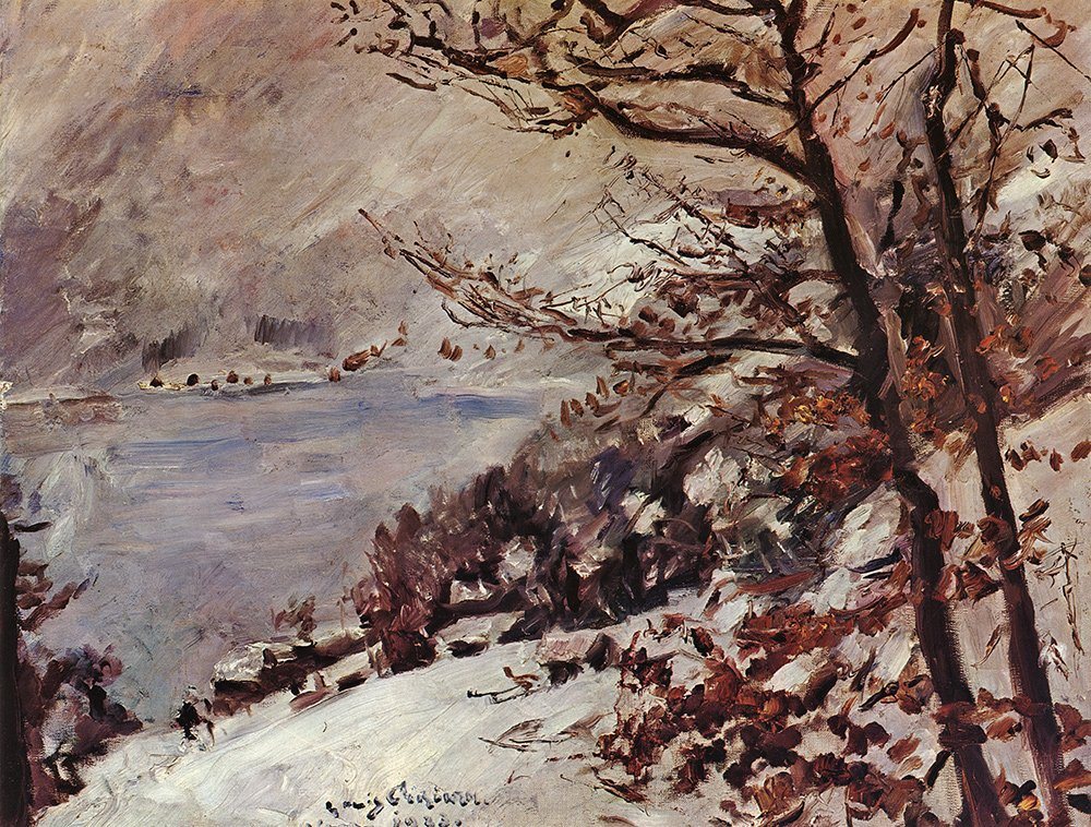 BillerAntik Kunstdruck Walchensee im Winter Lovis Corinth Schnee Landschaft Natur Eis H A3 01, (1 St) von BillerAntik