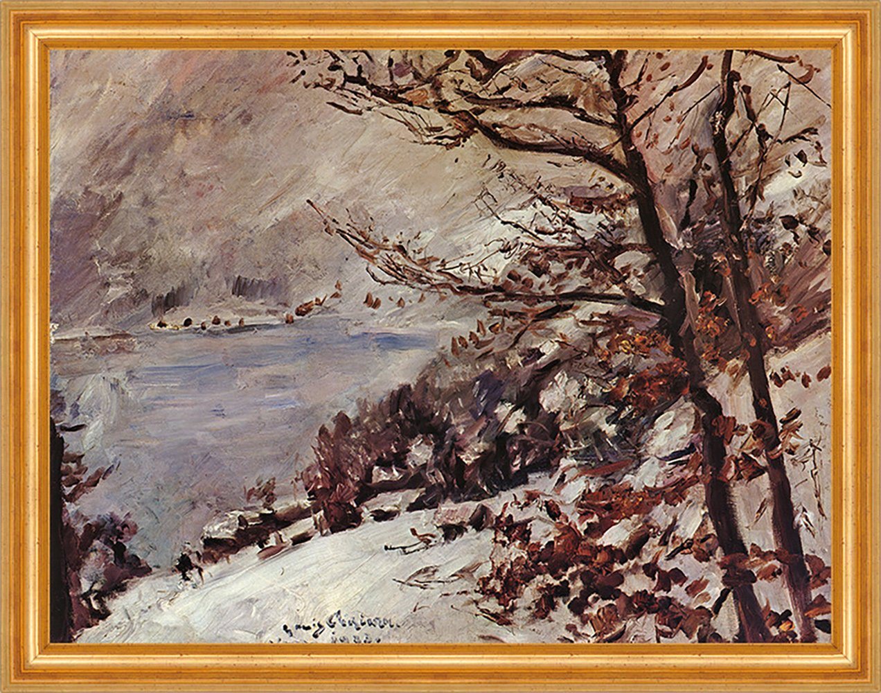 BillerAntik Kunstdruck Walchensee im Winter Lovis Corinth Schnee Landschaft Natur Eis H A3 01, (1 St) von BillerAntik