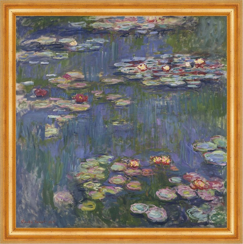Kunstdruck Water Lilies Claude Monet Wasserlilien Pflanzen Teich Blüten B A3 0127, (1 St) von OTTO