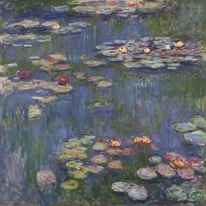 BillerAntik Kunstdruck Water Lilies Claude Monet Wasserlilien Pflanzen Teich Blüten See B A3, (1 St) von BillerAntik