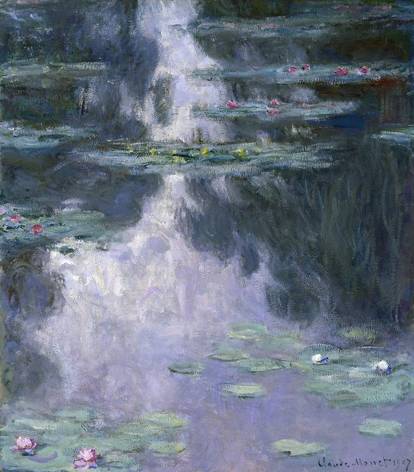 Kunstdruck Water Lilies. Nympheas Claude Monet Pflanzen Wasser Blumen See Teich B, (1 St) von OTTO