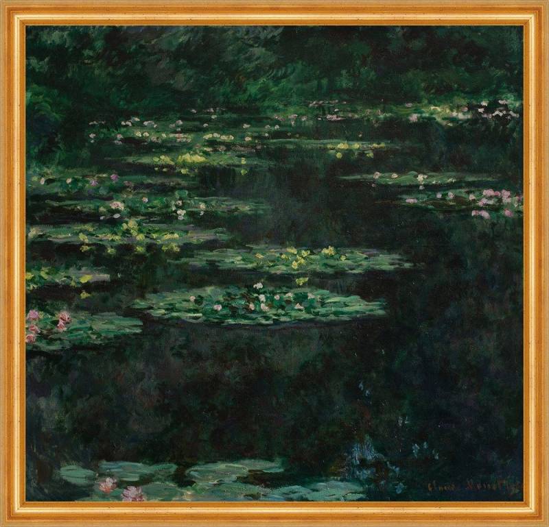 BillerAntik Kunstdruck Waterlilies Claude Monet Pflanzen Teich Wasser Blumen Blüten See B A2, (1 St) von BillerAntik