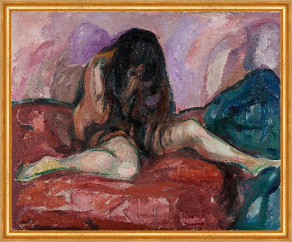 Kunstdruck Weeping Nude Edvard Munch Frauen Nackt Weinen Traurig Kissen B A2 0153, (1 St) von OTTO