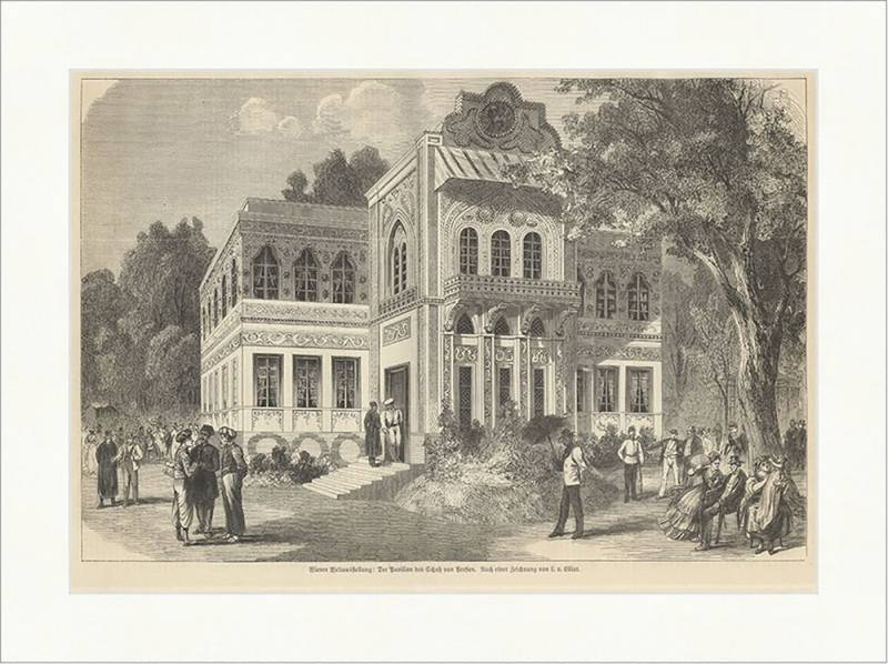 BillerAntik Kunstdruck Wiener Weltausstellung: Pavillon des Schah von Persien Elliot Holzstic, (1 St) von BillerAntik