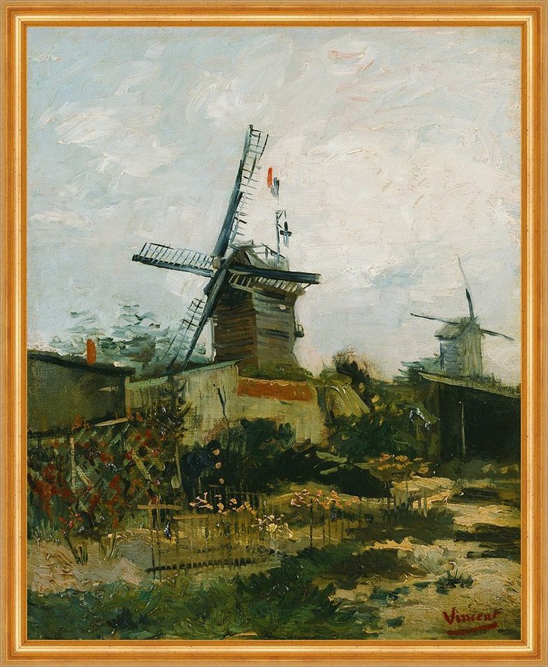 BillerAntik Kunstdruck Windmills on Montmartre Vincent van Gogh Windmühlen Räder Müller B A1, (1 St) von BillerAntik