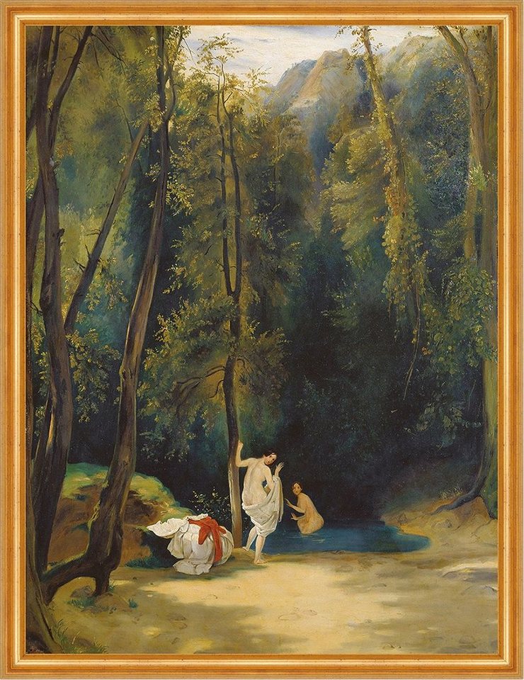 BillerAntik Kunstdruck Woman Bathing in the Park of Terni Carl Blechen Wald Park Frauen Bad B, (1 St) von BillerAntik