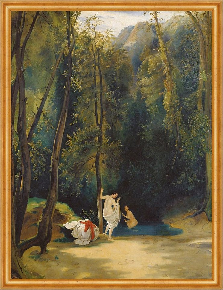 Kunstdruck Woman Bathing in the Park of Terni Carl Blechen Wald Park Frauen Bad B, (1 St) von OTTO