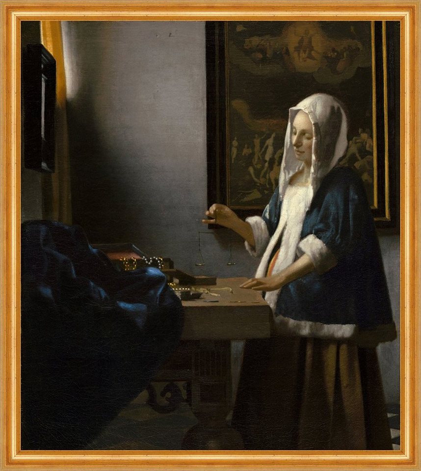 Kunstdruck Woman Holding a Balance Jan Vermeer Waage Gewichte Schmuck Gemälde B A, (1 St) von OTTO