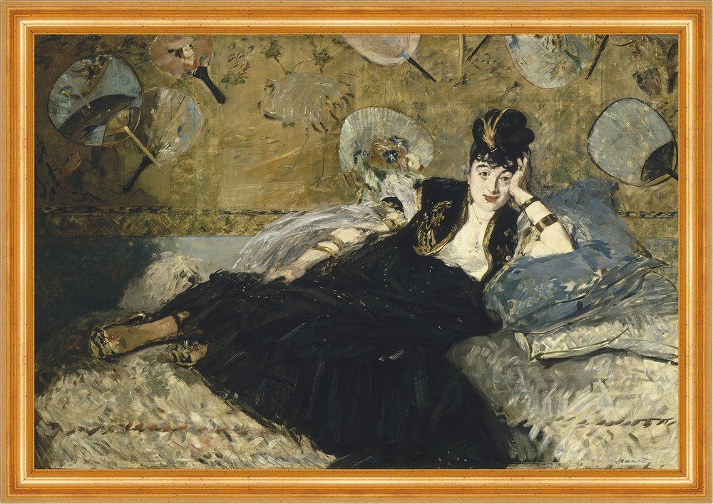 Kunstdruck Woman with Fans Edouard Manet Fächer Frauen Ruhen Kissen Bett B A3 014, (1 St) von OTTO