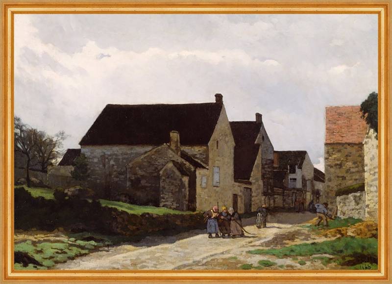BillerAntik Kunstdruck Women Going to the Woods Alfred Sisley Dorf Frauen Holz sammeln B A1 0, (1 St) von BillerAntik