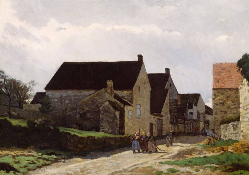 BillerAntik Kunstdruck Women Going to the Woods Alfred Sisley Dorf Frauen Holz sammeln B A3 0, (1 St) von BillerAntik