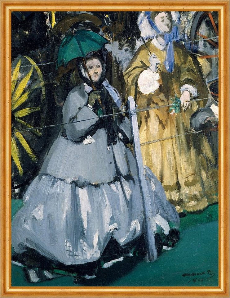 BillerAntik Kunstdruck Women at the Races Edouard Manet Schirme Mode Rennen Zaun Publikum B A, (1 St) von BillerAntik
