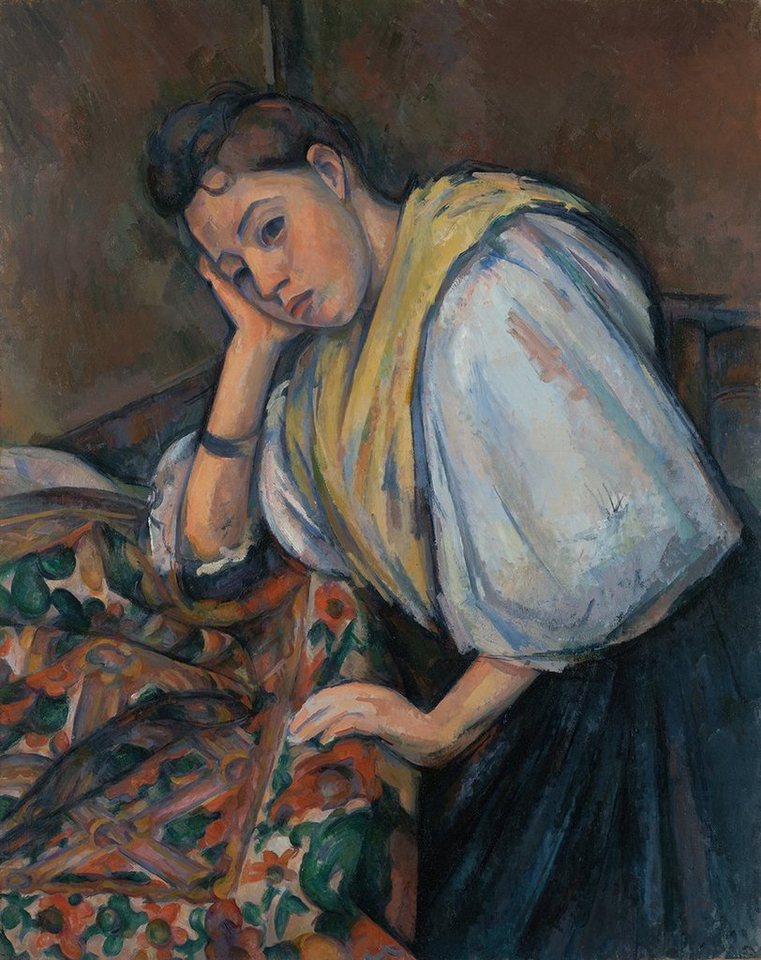 Kunstdruck Young Italian Woman at a Table Paul Cezanne Italienerin Tisch Tücher B, (1 St) von OTTO