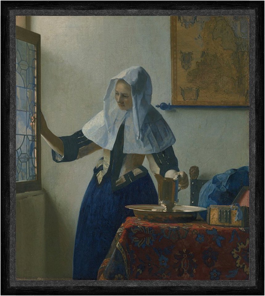 BillerAntik Kunstdruck Young Woman with a Water Pitcher Jan Vermeer Wasserkrug Fenster Faks_, (1 St) von BillerAntik