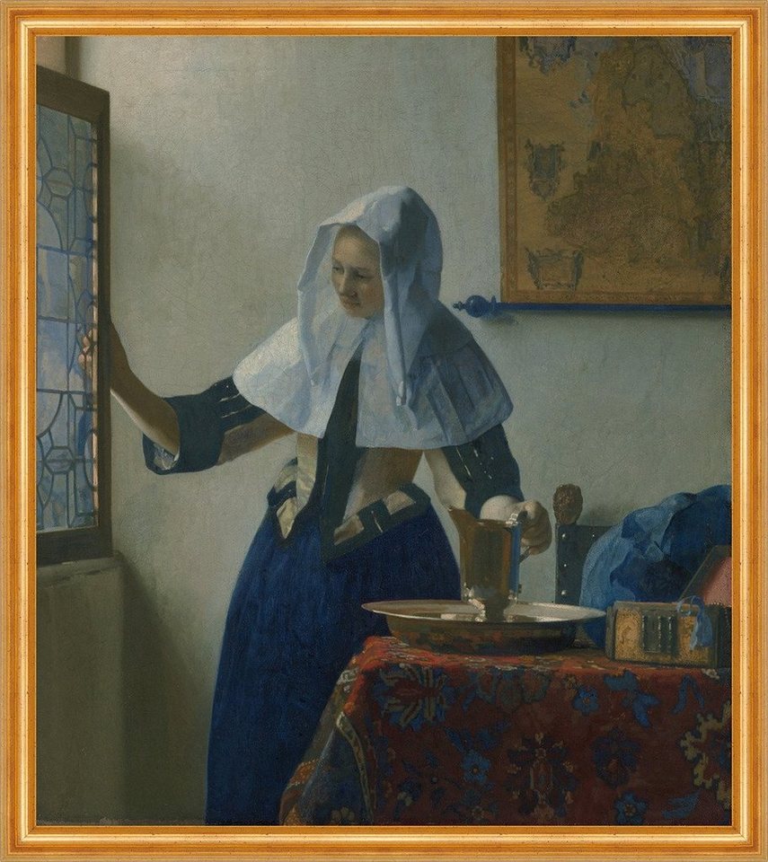 BillerAntik Kunstdruck Young Woman with a Water Pitcher Jan Vermeer Wasserkrug Fenster Frau B, (1 St) von BillerAntik