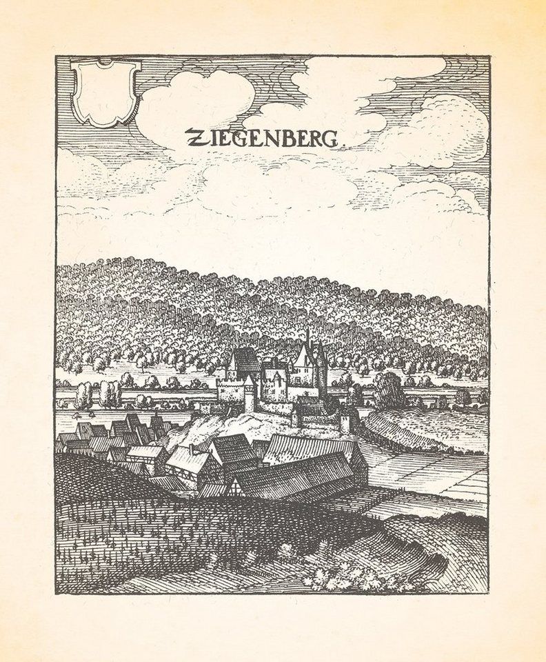BillerAntik Kunstdruck Ziegenberg Schloss Ziegenberg Barockschloss Bergfried Langenhain Meria, (1 St) von BillerAntik