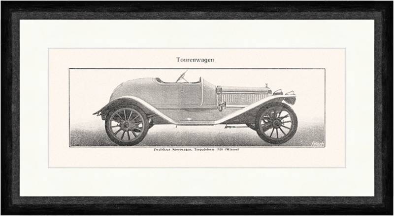 BillerAntik Kunstdruck Zweisitzer Sportwagen Torpedoform Winton Tourenwagen Faks Sport 067, (1 St) von BillerAntik
