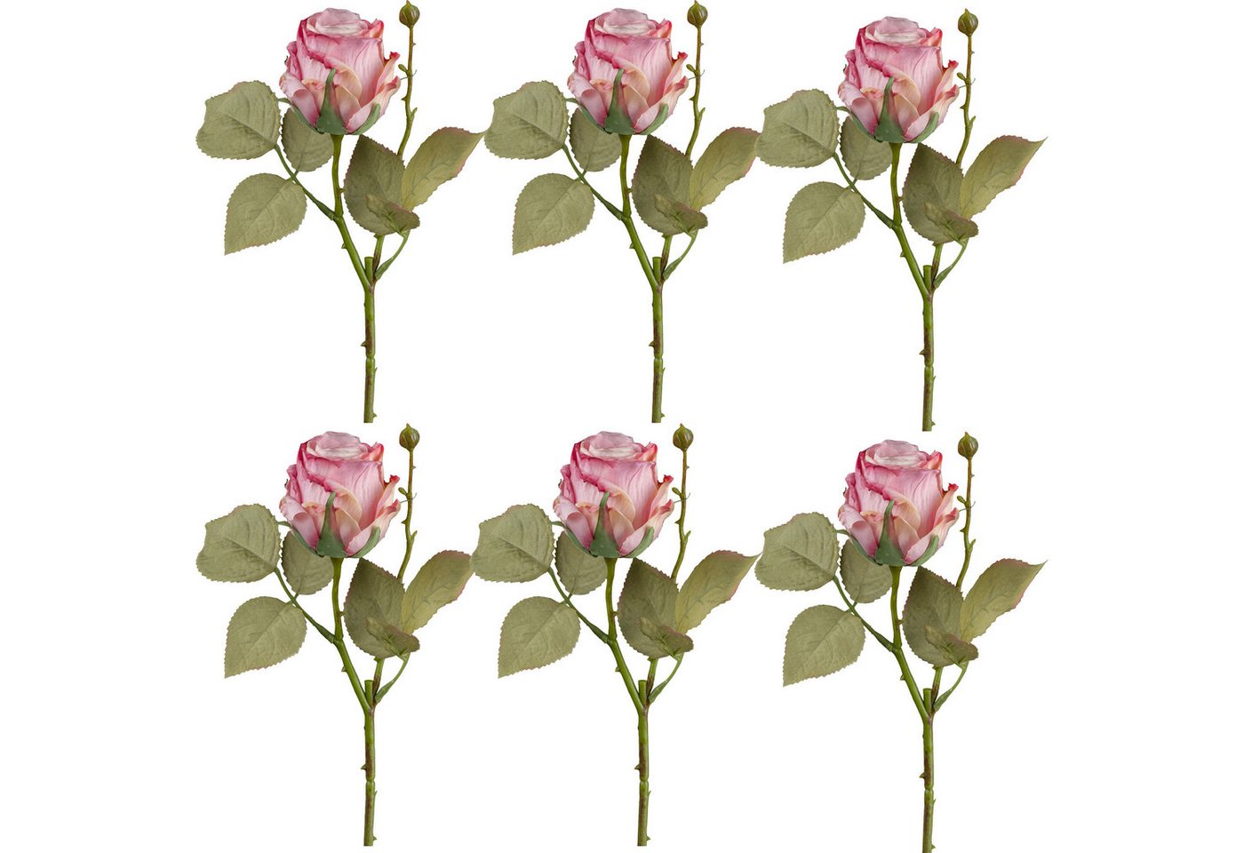 Kunstpflanze Kunstpflanze Rose 6er-Pack, Uni von OTTO