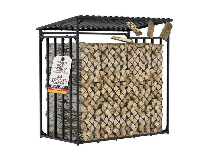 LAWA Living and Lifestyle Kaminholzregal Metall 1m tief mit Dach Garten Brennholz Unterstand Aussenbereich, BxTxH:185.00x105.00x185.00 cm, verzinkt LAWA Living and Lifestyle Kaminholzregal Metall 1m tief mit Dach Garten Brennholz Unterstand Aussenbereich, BxTxH:185.00x105.00x185.00 cm, verzinkt von OTTO