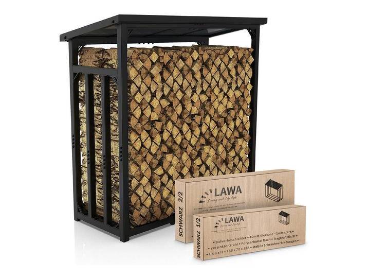 LAWA Living and Lifestyle Kaminholzregal außen mit Dach Unterstand Holz Metall Stapelhilfe, BxTxH:188,00x70,00x188,00 cm, verzinkt, wetterfest LAWA Living and Lifestyle Kaminholzregal außen mit Dach Unterstand Holz Metall Stapelhilfe, BxTxH:188,00x70,00x188,00 cm, verzinkt, wetterfest von OTTO