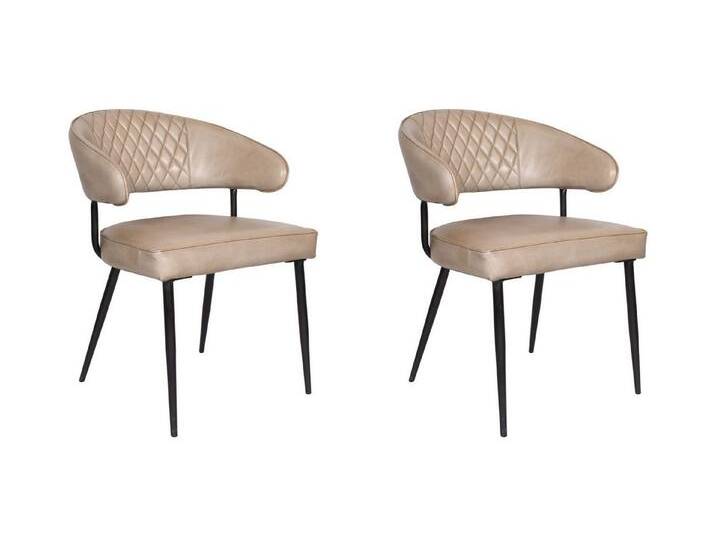 LC Home Esszimmerstuhl »Buffalo« Braun Leder Industrial Retrostuhl (2er Set), grau, 2er Set, Taupe von OTTO