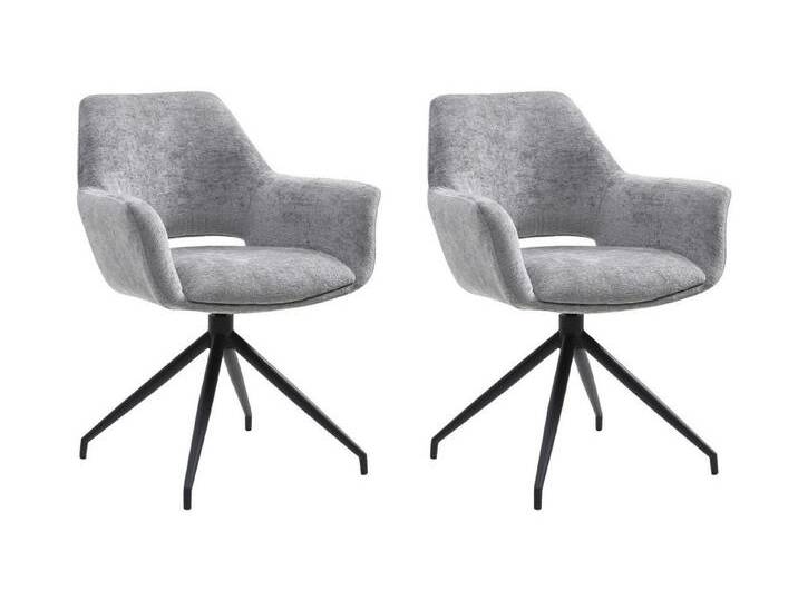 LC Home Esszimmerstuhl Drehstuhl Esszimmerstuhl Celio Webstoff dunkelgrau, Offene Sitzschale, grau, 2er Set von OTTO