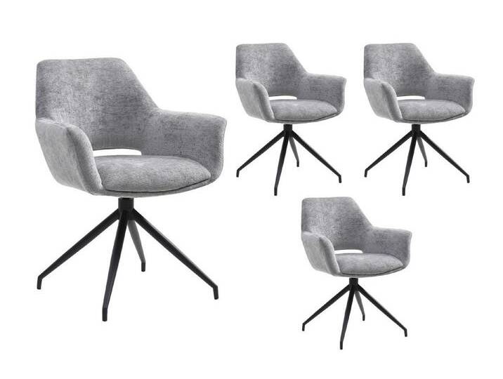 LC Home Esszimmerstuhl Drehstuhl Esszimmerstuhl Celio Webstoff dunkelgrau, Offene Sitzschale, grau, 4er Set von OTTO