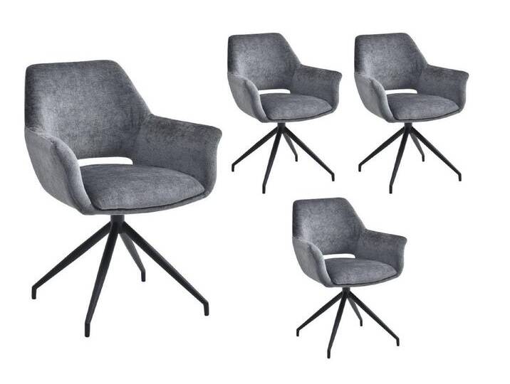 LC Home Esszimmerstuhl Drehstuhl Esszimmerstuhl Celio Webstoff dunkelgrau, Offene Sitzschale, grau, 4er Set LC Home Esszimmerstuhl Drehstuhl Esszimmerstuhl Celio Webstoff dunkelgrau, Offene Sitzschale, grau, 4er Set von OTTO
