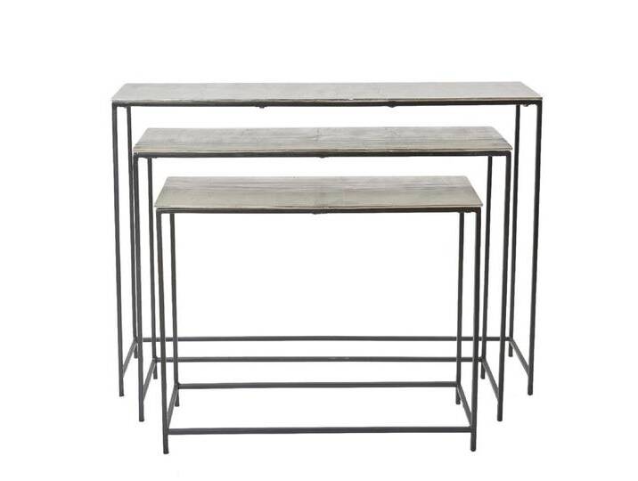 LC Home Sideboard Konsolentisch 3er Set Sideboard silber 25x118x85cm von OTTO