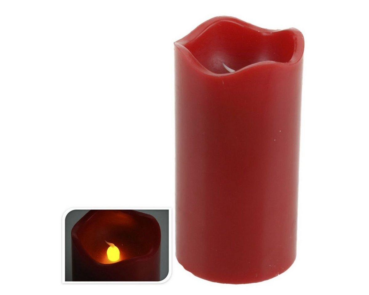 LED-Kerze LED Kerze 7x13cm rot Echtwachskerze mit Timer Funktion, realistisches Ambiente von OTTO