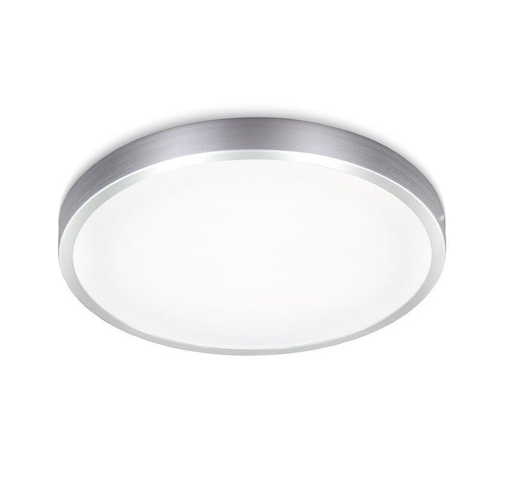 B.K.Licht LED Deckenleuchte Silber/Titan rund Ø29cm 15W 1500lm, LED fest integriert, Neutralweiß 4000K, Backlight von B.K.Licht
