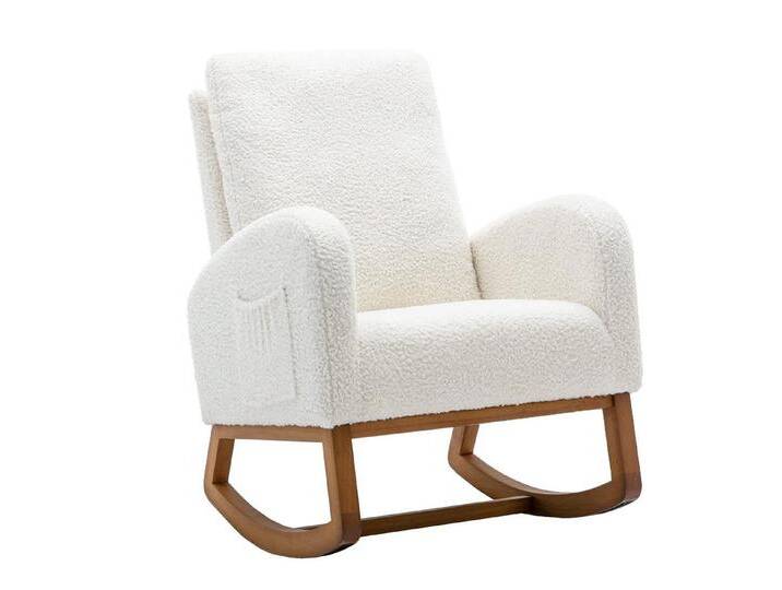 LVHOM Schaukelstuhl aus Massivholzgestell, Samt gepolsterte Schaukelsessel mit (Seitentasche, Hohe Rückenlehne, 1 St), geeignet für Wohnzimmer, Schlafzimmer, Arbeitszimmer, Balkon von OTTO