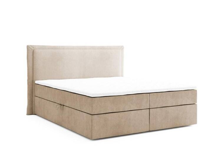 Labett Boxspringbett mit Bettkasten Matratze H3/H4 & Topper LEVI 160x200 180x200 200x200, 7-Zonen Taschenfederkernmatratze H3 oder H4, beige, H3 von OTTO