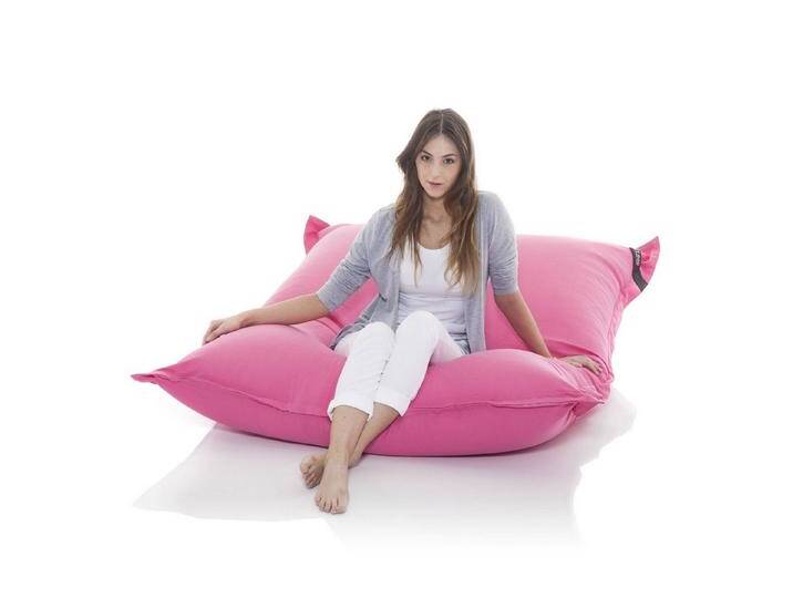 LazyBag Sitzsack Indoor XXL Riesensitzsack (Sitzkissen Bean-Bag, Baumwolle Bezug), 180 x 140 cm, Pink von OTTO