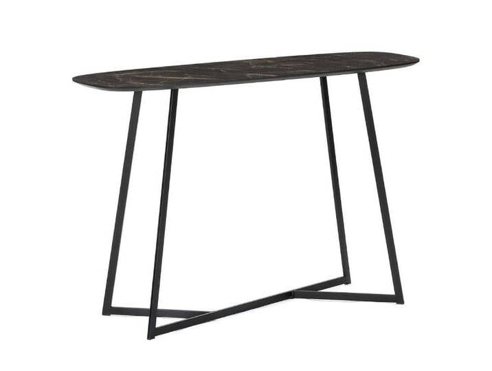 LebensWohnArt Konsolentisch Design Konsole TURIN 120cm dunkel Marmor-Optik Metallgestell von OTTO
