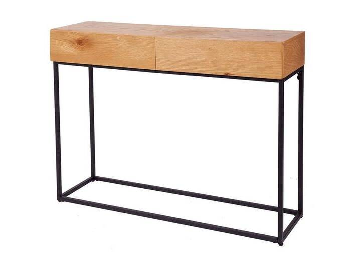 LebensWohnArt Konsolentisch Design Konsolentisch MENTO 100cm mit Schublade Eichen-Echtholzfurnier von OTTO