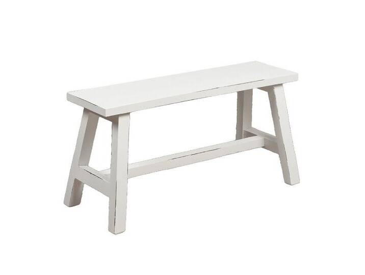 LebensWohnArt Sitzbank Massivholz Sitzbank RANCH Antik-Weiß Mahagoni ca. L90cm von OTTO