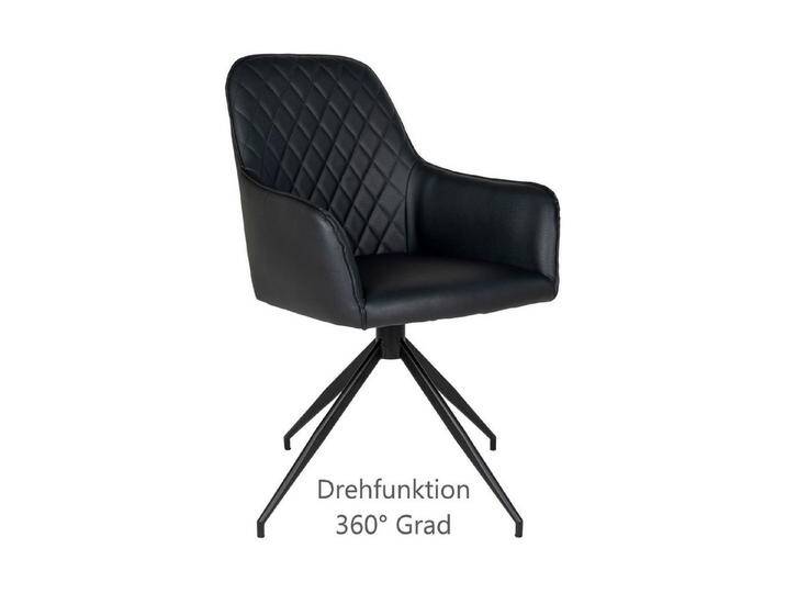 LebensWohnArt Stuhl Moderner Drehstuhl BORA Esszimmerstuhl - Schwarz von OTTO