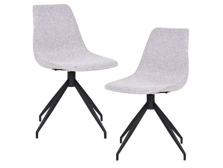 LebensWohnArt Stuhl Modernes 2er-Set Drehstuhl CANNES sand Bouclé Schalensitz von OTTO