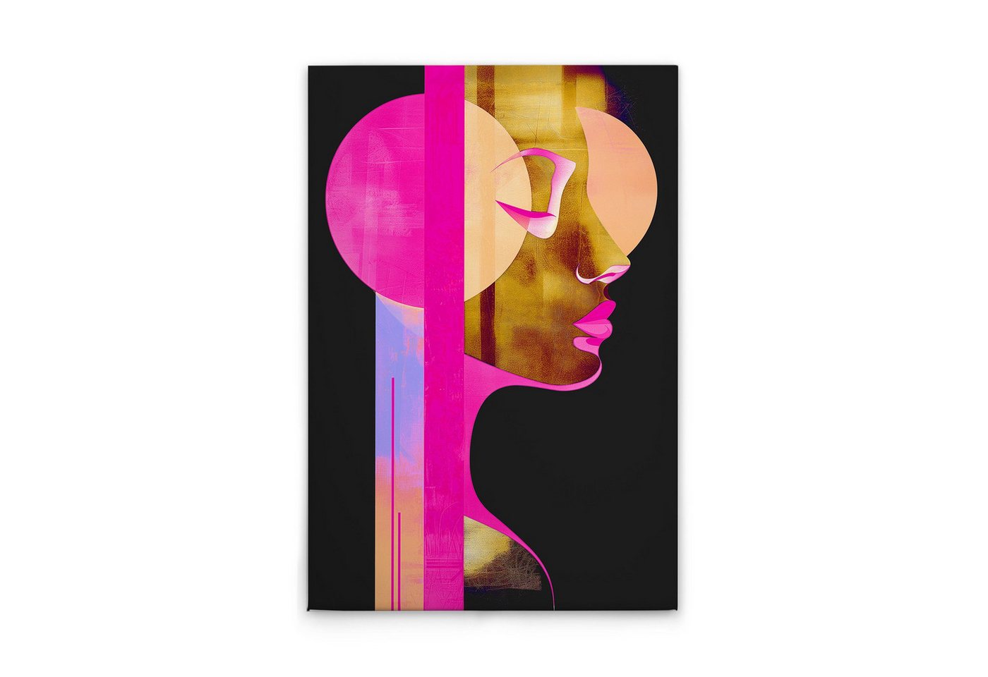 Tadessi Leinwandbild Leinwandbild Frau mit Formen M1-No.52069, Keilrahmen in Schwarz Pink-, Gemälde Tadessi Leinwandbild Leinwandbild Frau mit Formen M1-No.52069, Keilrahmen in Schwarz Pink-, Gemälde von Tadessi