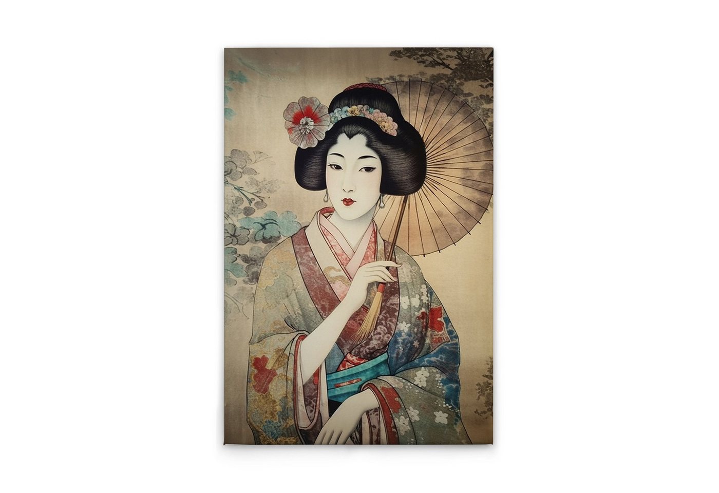 Tadessi Leinwandbild Leinwandbild Geisha Asia Vintage M1-No.52059, Keilrahmen in Bunt, Gemälde Tadessi Leinwandbild Leinwandbild Geisha Asia Vintage M1-No.52059, Keilrahmen in Bunt, Gemälde von Tadessi